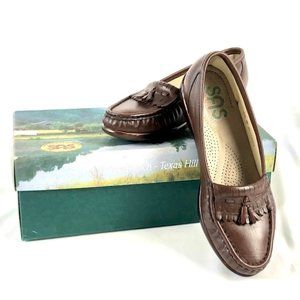 NEW SAS KILTIE -  Brown Leather Tassel Loafers, Tri Pad Comfort, Size 6.5M